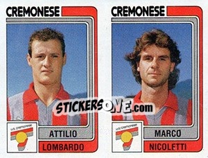 Sticker Attilio Lombardo / Marco Nicoletti - Calciatori 1986-1987 n. 390 - Panini