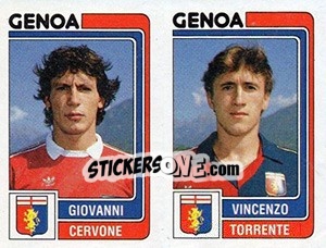 Sticker Giovanni Cervone / Vincenzo Torrente - Calciatori 1986-1987 n. 395 - Panini