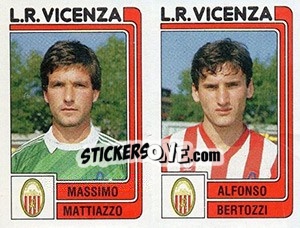 Sticker Massimo Mattiazzo / Alfonso Bertozzi - Calciatori 1986-1987 n. 404 - Panini