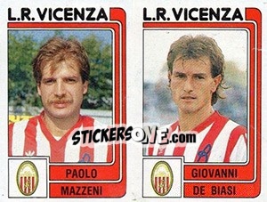 Sticker Paolo Mazzeni / Giovanni De Biasi - Calciatori 1986-1987 n. 406 - Panini