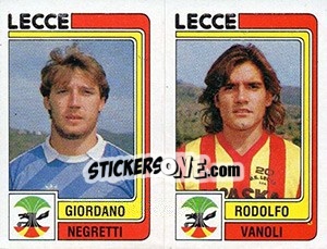 Sticker Giordano Negretti / Rodolfo Vanoli - Calciatori 1986-1987 n. 422 - Panini