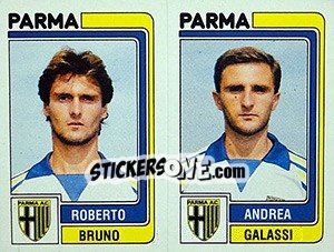 Cromo Roberto Bruno / Andrea Galassi - Calciatori 1986-1987 - Panini