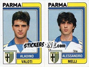 Cromo Aladino Valoti / Alessandro Melli - Calciatori 1986-1987 - Panini