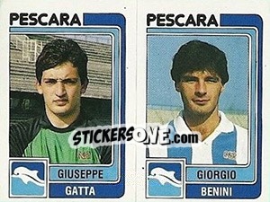 Sticker Giuseppe Gatta / Giorgio Benini - Calciatori 1986-1987 - Panini