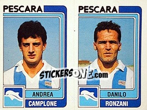 Cromo Andrea Camplone / Danilo Ronzani - Calciatori 1986-1987 - Panini