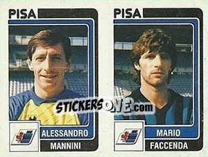 Cromo Alessandro Mannini / Mario Faccenda - Calciatori 1986-1987 - Panini