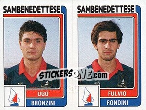 Sticker Ugo Bronzini / Fulvio Rondini - Calciatori 1986-1987 n. 477 - Panini