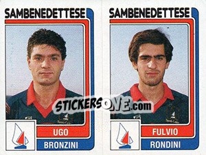 Cromo Ugo Bronzini / Fulvio Rondini - Calciatori 1986-1987 - Panini