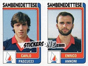 Sticker Carlo Pascucci / Enrico Annoni - Calciatori 1986-1987 - Panini