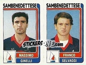 Sticker Massimo Ginelli / Franco Selvaggi - Calciatori 1986-1987 n. 481 - Panini