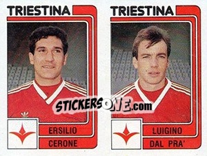 Sticker Ersilio Cerone / Luigino Dal Pra' - Calciatori 1986-1987 n. 496 - Panini