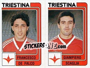 Sticker Francesco De Falco / Giampiero Scaglia - Calciatori 1986-1987 - Panini