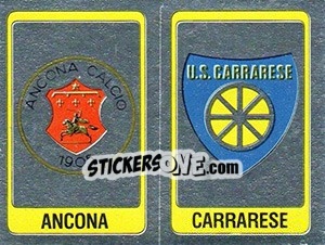 Sticker Scudetto Ancona / Carrarese - Calciatori 1986-1987 n. 502 - Panini
