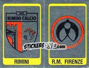 Sticker Scudetto Rimini / R.M. Firenze - Calciatori 1986-1987 n. 520 - Panini