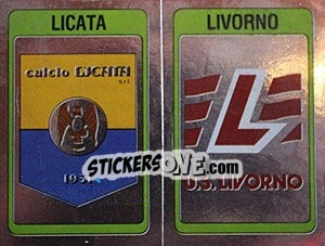 Sticker Scudetto Licata / Livorno - Calciatori 1986-1987 - Panini