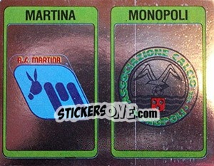 Sticker Scudetto Martina / Monopoli - Calciatori 1986-1987 n. 544 - Panini