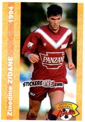 Sticker Zinedine Zidane - U.N.F.P. Football Cards 1993-1994 n. 155 - Panini