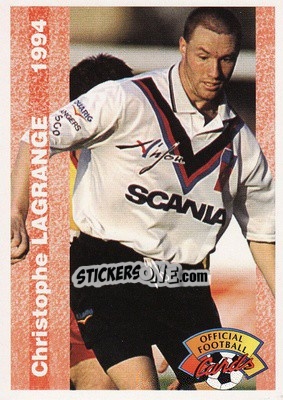 Sticker Christophe Lagrange - U.N.F.P. Football Cards 1993-1994 n. 195 - Panini