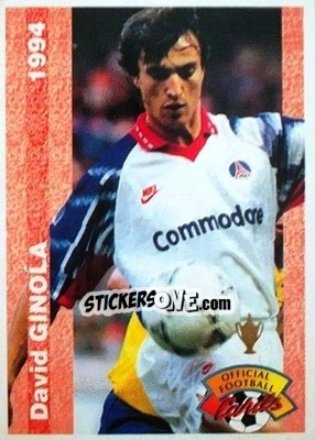 Sticker David Ginola - U.N.F.P. Football Cards 1993-1994 n. 205 - Panini
