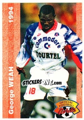 Sticker George Weah - U.N.F.P. Football Cards 1993-1994 n. 207 - Panini
