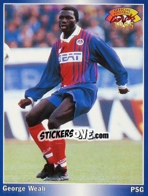 Sticker George Weah - U.N.F.P. Football Cards 1994-1995 n. 157 - Panini