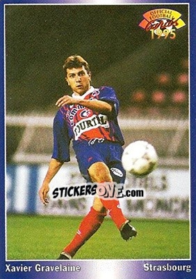 Sticker Xavier Gravelaine - U.N.F.P. Football Cards 1994-1995 n. 196 - Panini