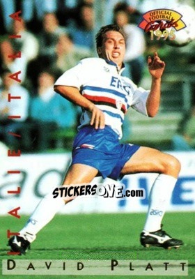 Sticker David Platt - U.N.F.P. Football Cards 1994-1995 - Panini