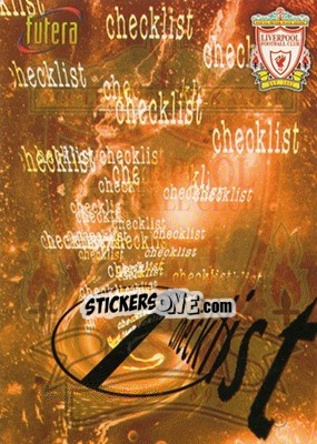 Sticker Checklist 1 - Liverpool Fans' Selection 1998 - Futera