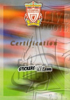 Cromo OL3 Certificate Card - Liverpool Fans' Selection 1998 - Futera