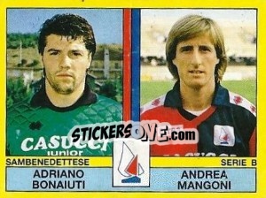 Cromo Adriano Bonaiuti / Andrea Mangoni - Calciatori 1988-1989 - Panini