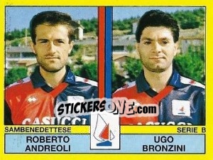 Sticker Roberto Andreoli / Ugo Bronzini - Calciatori 1988-1989 n. 519 - Panini