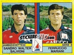 Figurina Sandro Walter Salvioni / Farruccio Mariani - Calciatori 1988-1989 - Panini