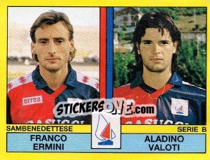 Sticker Franco Ermini / Aladino Valoti - Calciatori 1988-1989 n. 521 - Panini