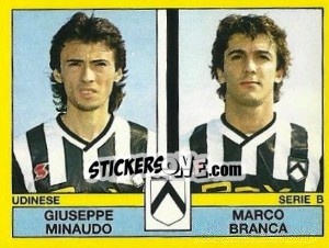 Sticker Giuseppe Minaudo / Marco Branca - Calciatori 1988-1989 - Panini