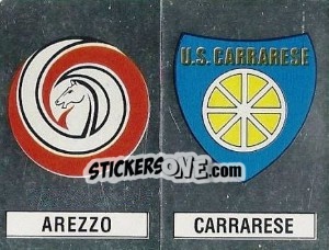 Sticker Scudetto Arezzo / Carrarese - Calciatori 1988-1989 - Panini