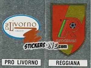 Cromo Scudetto Pro Livorno / Reggiana - Calciatori 1988-1989 - Panini