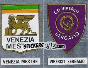 Sticker Scudetto Venezia-Mestre / Virescit Bergamo - Calciatori 1988-1989 n. 558 - Panini