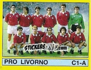 Sticker Squadra Pro Livorno - Calciatori 1988-1989 - Panini