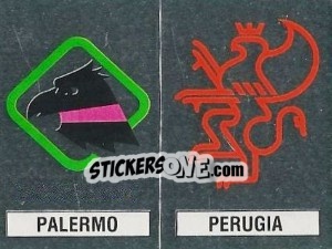 Sticker Scudetto Palermo / Perugia - Calciatori 1988-1989 n. 574 - Panini
