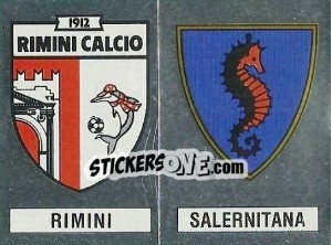 Sticker Scudetto Rimini / Salernitana - Calciatori 1988-1989 n. 584 - Panini
