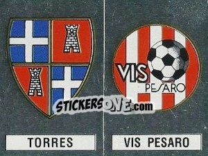 Sticker Scudetto Torres / Vis Pesaro - Calciatori 1988-1989 n. 585 - Panini