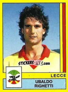 Cromo Ubaldo Righetti - Calciatori 1988-1989 - Panini