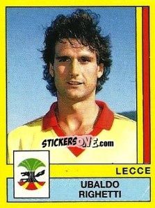 Sticker Ubaldo Righetti - Calciatori 1988-1989 n. 187 - Panini
