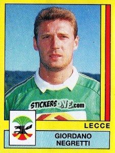 Sticker Giordano Negretti - Calciatori 1988-1989 - Panini