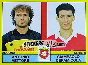 Cromo Antonio Vettore / Giampaolo Ceramicola - Calciatori 1988-1989 - Panini