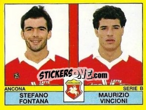 Sticker Stefano Fontana / Maurizio Vincioni - Calciatori 1988-1989 n. 365 - Panini