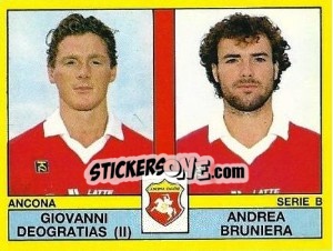 Sticker Giovanni Deogratias / Andrea Bruniera - Calciatori 1988-1989 n. 366 - Panini
