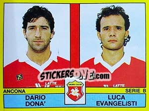 Sticker Dario Dona' / Luca Evangelisti - Calciatori 1988-1989 n. 369 - Panini