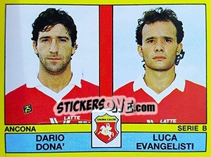 Figurina Dario Dona' / Luca Evangelisti - Calciatori 1988-1989 - Panini