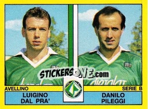 Sticker Luigino Dal Pra' / Danilo Pileggi - Calciatori 1988-1989 n. 376 - Panini